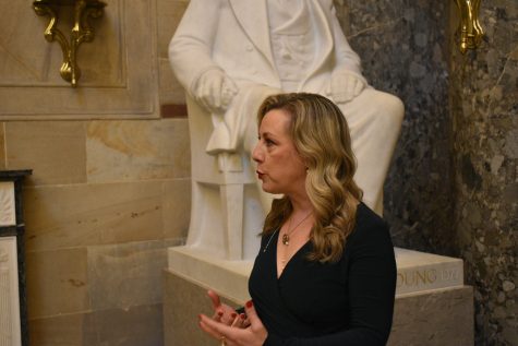 Representative Kendra Horn (D-OK) discusses the bill she proposed to change an Oklahoma City post office’s name to honor Clara Luper, who was a prominent Civil Rights activist that led the first sit-in protests in Oklahoma. She believes this will help more Oklahomans learn about Luper’s important role in local and national history. Conner Caughlin / Gaylord News