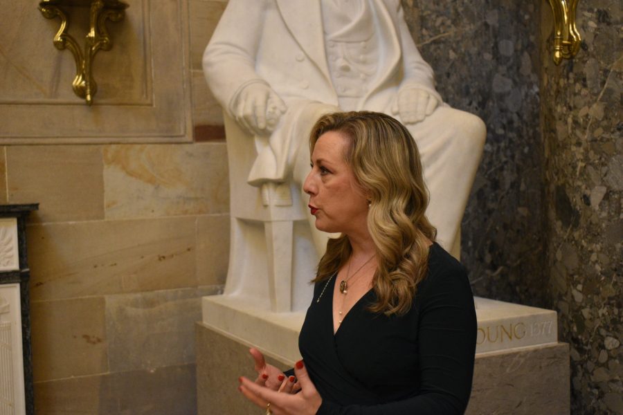 Representative Kendra Horn (D-OK) discusses the bill she proposed to change an Oklahoma City post office’s name to honor Clara Luper, who was a prominent Civil Rights activist that led the first sit-in protests in Oklahoma. She believes this will help more Oklahomans learn about Luper’s important role in local and national history.  Conner Caughlin / Gaylord News

