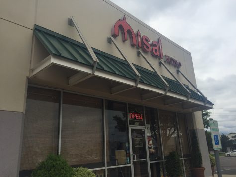 Misal Bistro, located at 580 Ed Noble Parkway. The restaurant has suffered a serious customer loss since construction began on surrounding roads last year.