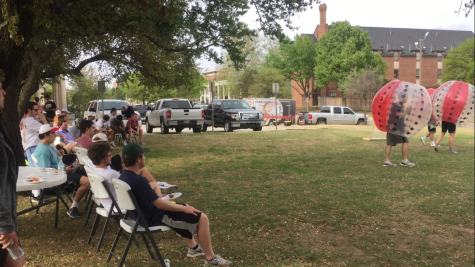 Phi Gamma Delta fraternity members watch a game of Knocker Ball at their philanthropy, Phifa 17, benefiting the American Foundation for Suicide Prevention.
