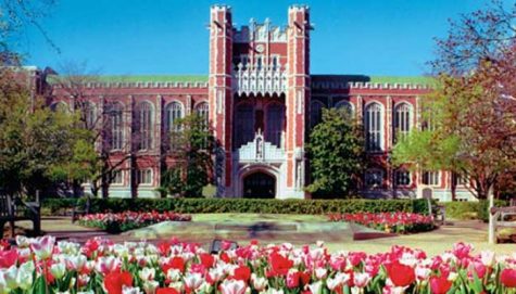 The iconic south entrance to the Bizzell Memorial Library.