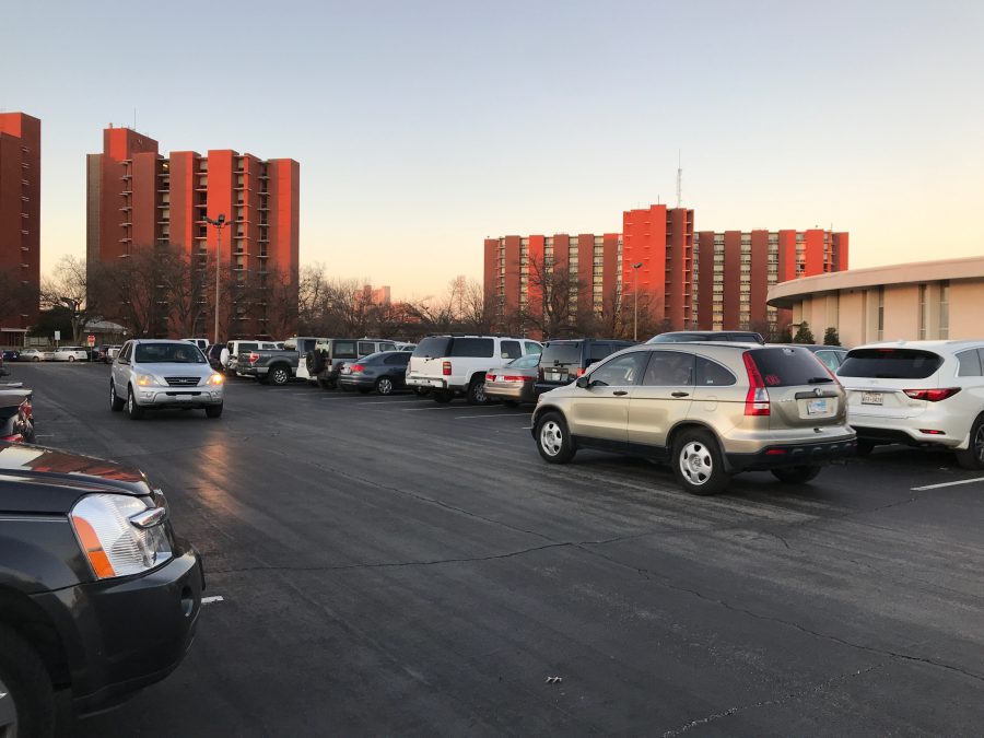 Those who are not able to find parking in the designated freshmen lots are able to park at the north side of Lloyd Noble Center for free.