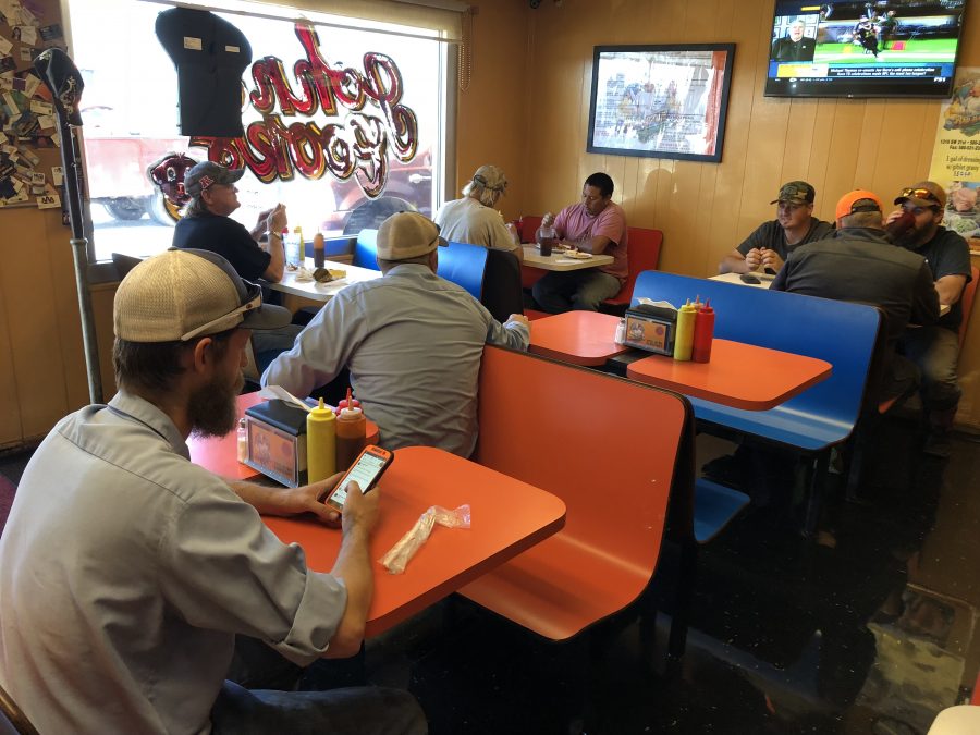 Even at 3 o’clock on Monday Nov. 5, John and Cook’s Real Pit Bar-B-Que in Lawton, Oklahoma, has faithful customers waiting to eat the locally-owned and made barbecue.