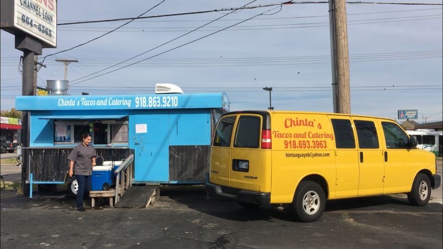 Chinta Aguayo stands outside of her business, Chinta’s Tacos and Catering on Nov. 4 in Tulsa, Oklahoma.