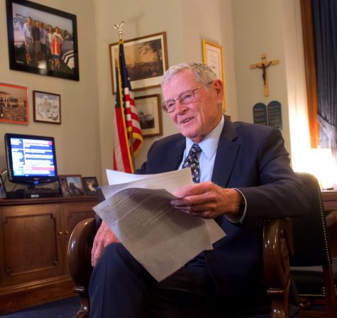 Inhofe finally sworn in as Senate impeachment trial begins