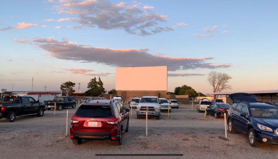 Customers wait for “Back to the Future” to start after the sun sets at the Chief Drive-In in Ninnekah. Gov. Stitt expanded non-essential business closures to all 77 Oklahoma counties, which will affect drive-in theatres. 