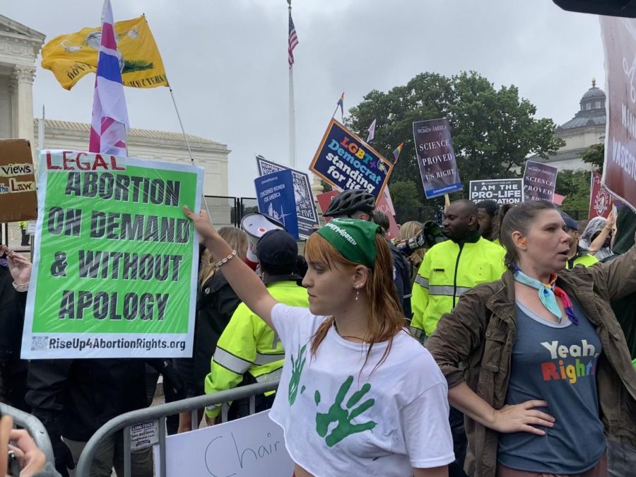 Both anti-abortion and pro-abortion rights protests hold demonstrations outside the U.S. Supreme Court following the reversal of Roe v. Wade.