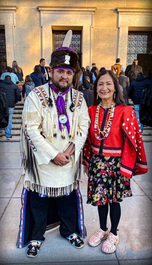 Quapaw Nation Chairman Joseph Byrd poses with U.S. Interior Secretary Deb Haaland. Photo provided by the Quapaw Nation.