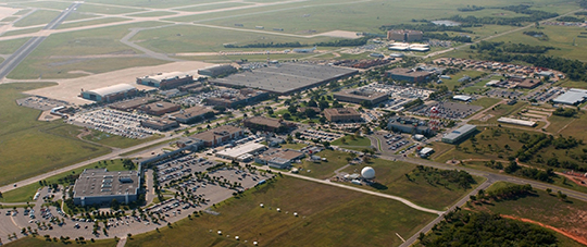 Monroney – Arial view of the Mike Monroney Aeronautical Center in Oklahoma City, Oklahoma. (Photo courtesy FAA.gov)
