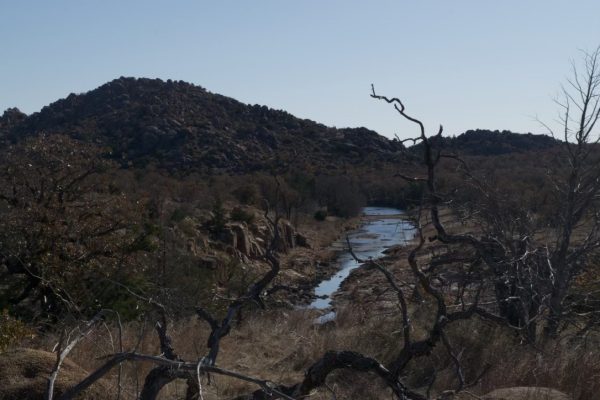 A stream flows slowly on a fall afternoon in Oklahomas Wichita Mountains wildlife refuge and wilderness area. (Photo by Julia Manipella/Gaylord News)
