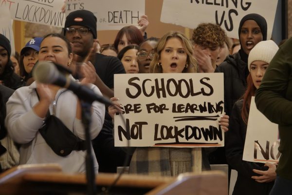 Students from across Iowa rallied at the state capitol on Monday, demanding gun control legislation following a shooting at Perry High School. Gaylord News/Peggy Dodd