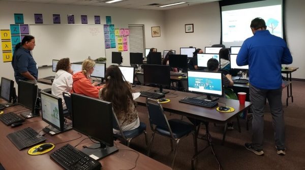 Students, parents and staff at the Osage Nation Education Department FAFSA ID and College Application Night./Courtesy the Osage Nation Education Department