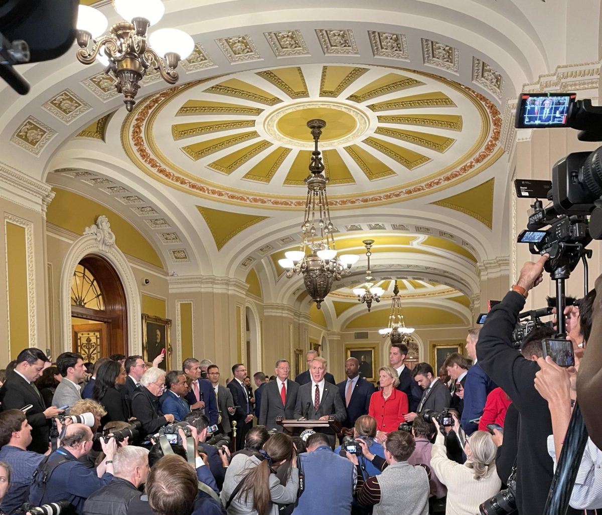 Senator James Lankford (R-Oklahoma City) speaks at a press conference after being elected Vice Chairman of the Senate Republican Conference.  Victoria Anderson/Gaylord News