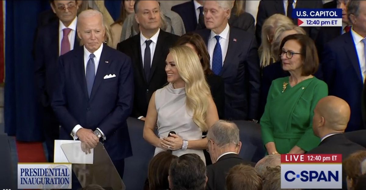 Oklahoma’s own Carrie Underwood sang a rendition of America the Beautiful during President Trump’s Inauguration. Underwood joined the Oklahoma Congressional Delegation in the Rotunda for the ceremony. Photo courtesy CSpan.org