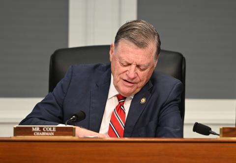 Chairman of the House Appropriations committee Tom Cole (R, Moore), at the Commerce-Justice-Science subcommittee markup on July 15.  House Appropriations Committee/Gaylord News
