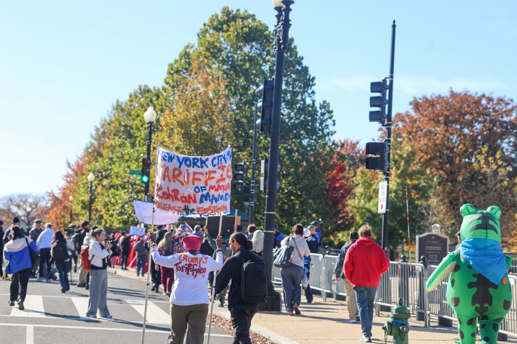 Tariff protestor