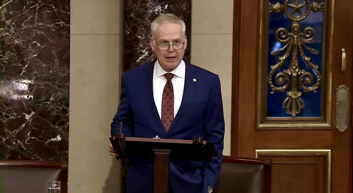 Oklahoma Sen. Alan Armstrong making his first speech on the Senate floor on Thursday, July 16th, 2026. Gaylord News/Photo provided.